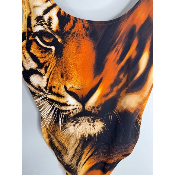 NWT Skims X Roberto Cavalli Scoop Neck One Piece In Tiger Face Print Size XL - Picture 6 of 16